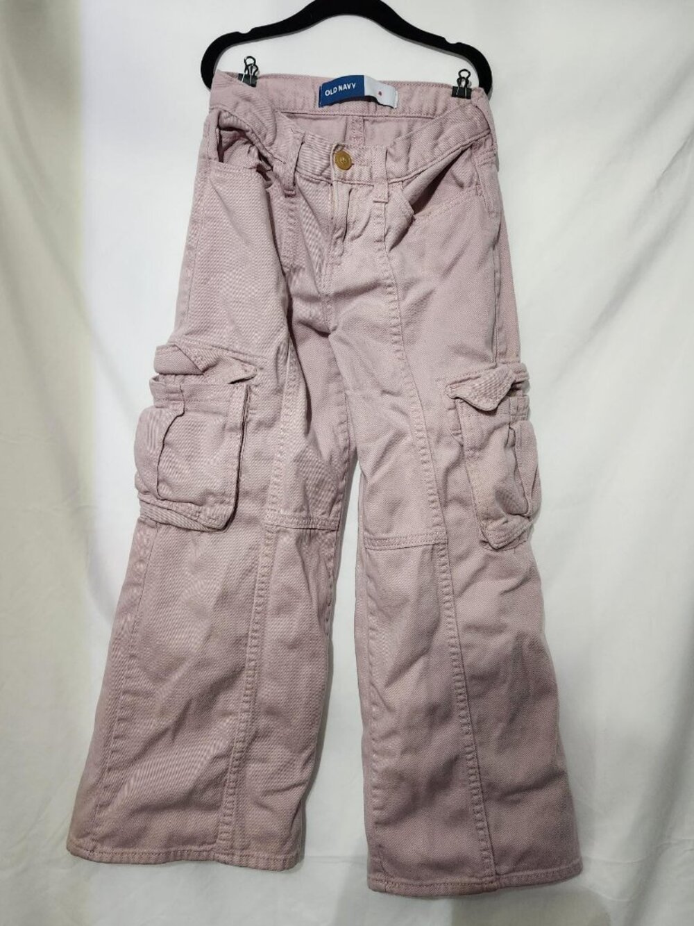 Old Navy Girls Super Baggy Wide Leg Cargo Pants Size 8 Fairytale Rose